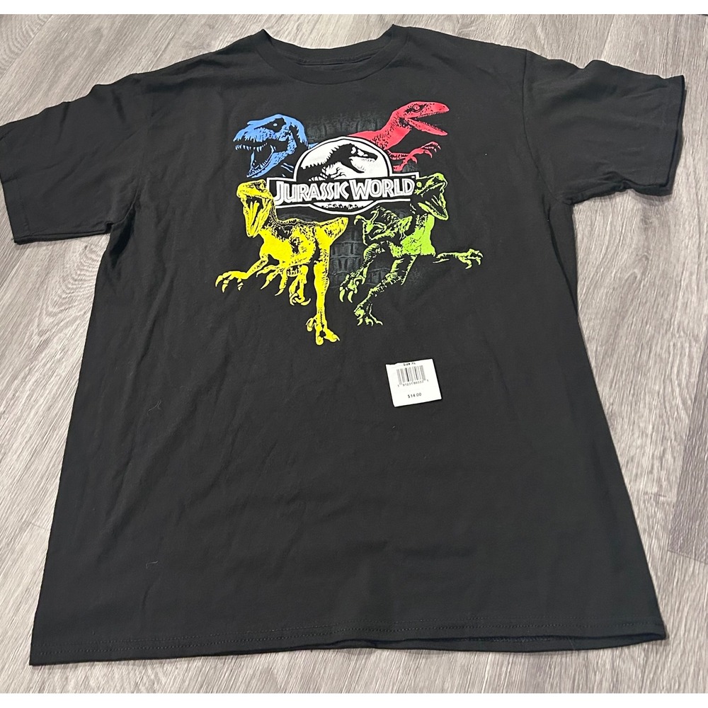 Jurassic World Graphic T-Shirt Kids XL Black New Dinosaur Tee